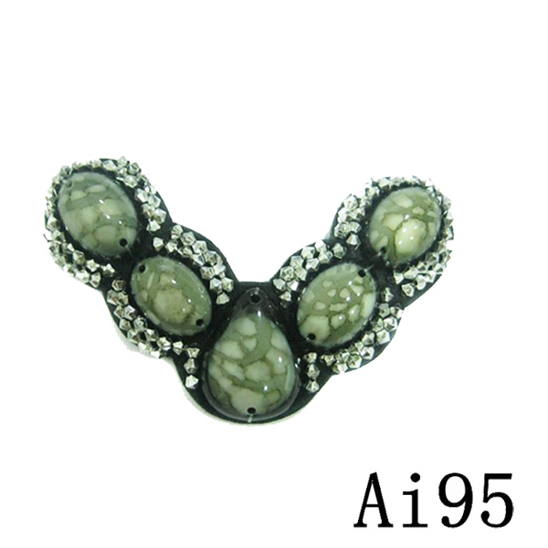 Ai95,Beading Ornamanets ,slipper upper material,glass beading for slipper upper material,resin with glass beading for slipper upper materia