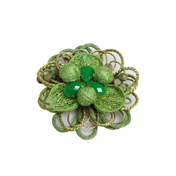 Fi102,Fabric Flower ,parts shoe flower,green woven of parts shoe flower,popular green woven of parts shoe flower