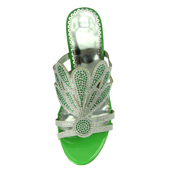 JX02,Rhinestone Vamp ,Simple Design ,diamond sandal vamp upper,green diamond sandal vamp upper,diamond sandal vamp upper
